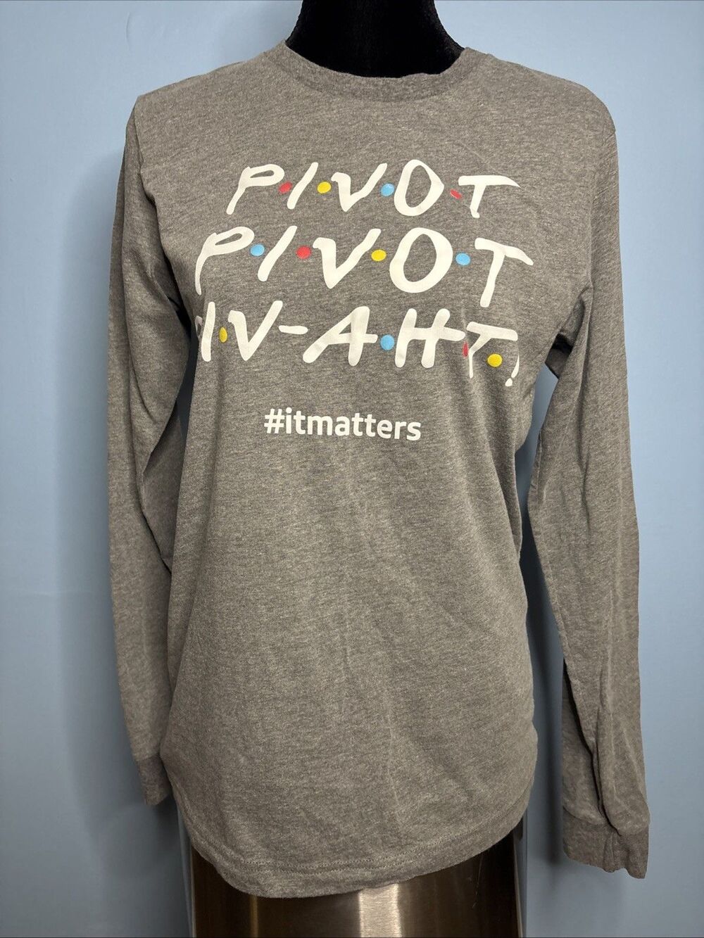 Bella-Canvas Friends Gray Pivot T-Shirt (Women’s M) TV Show Graphic Tee